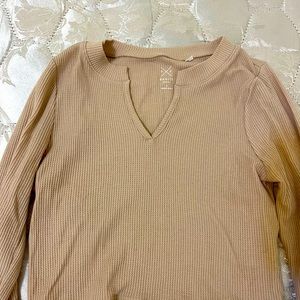 WORN ONLY ONCE- PACSUN SMALL long sleeve v cut top